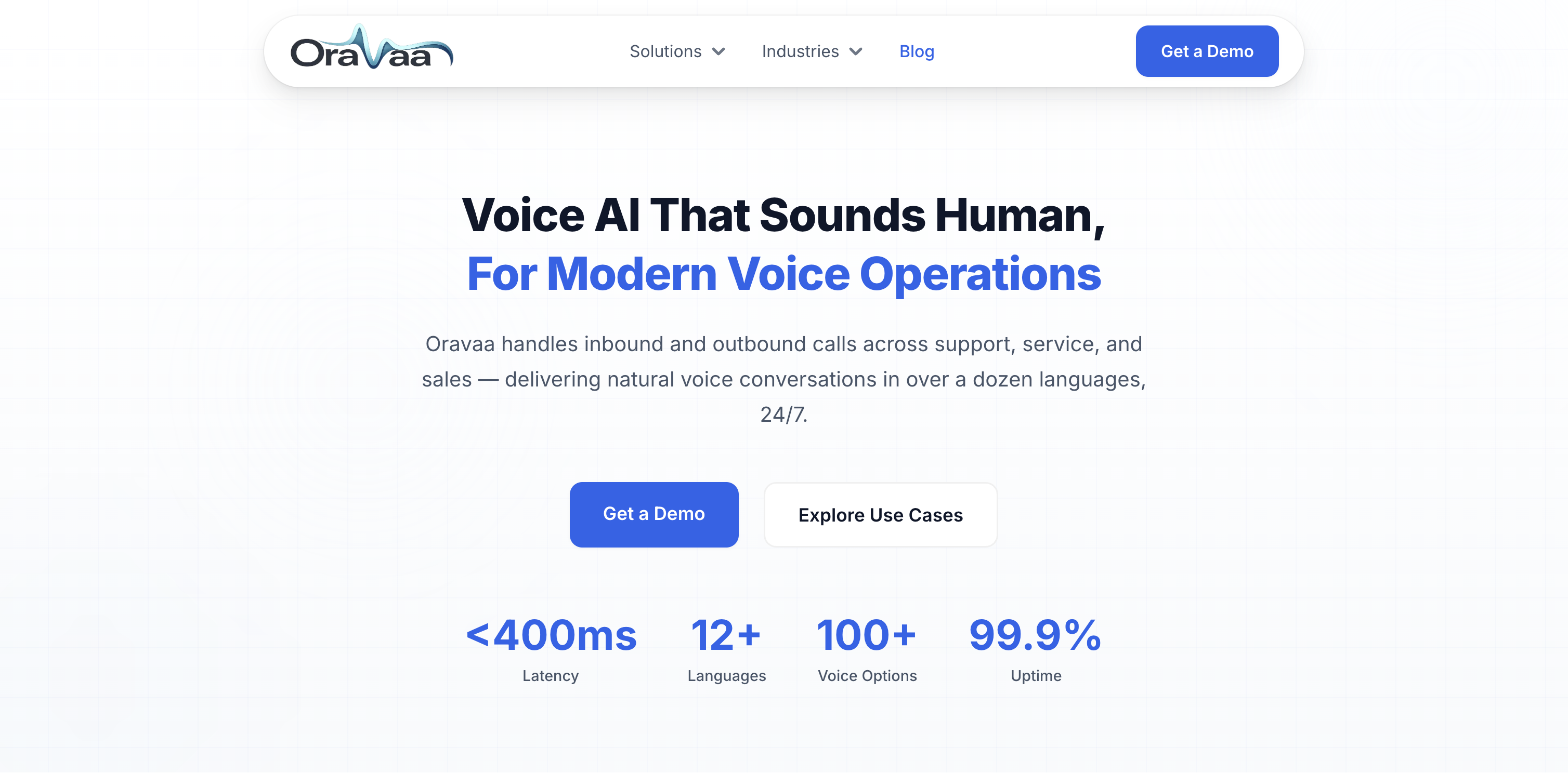 Oravaa | Voice AI That Sounds Human, For Modern Voice Operations